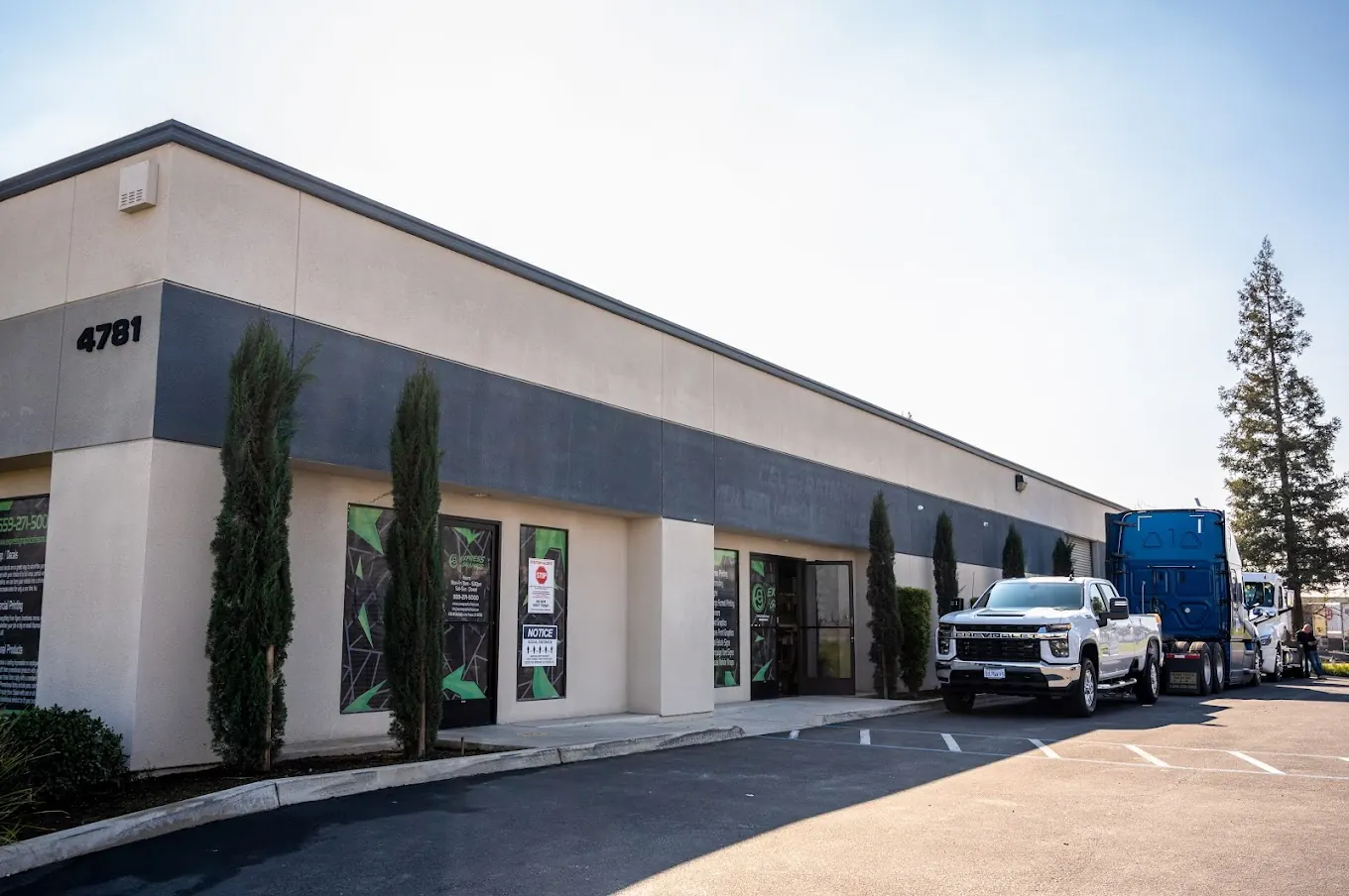Express Signs shop building on W. Jacquelyn Ave in Fresno